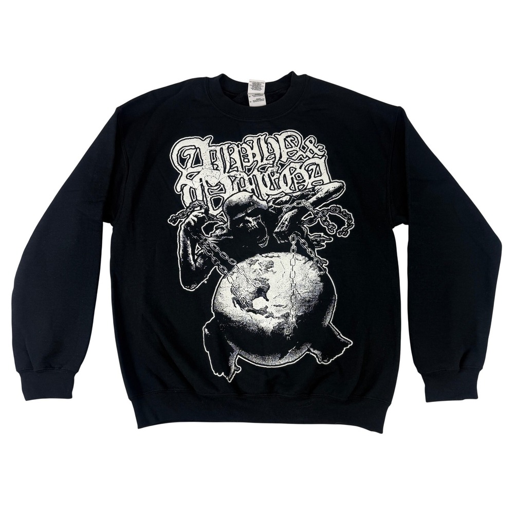 Gildan Alpha & Omega Mens Medium 
Black Graphic Crewneck Pullover Fleece‎